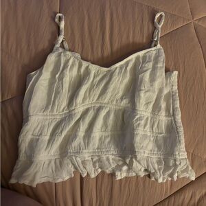 Xl White Cropped Tank